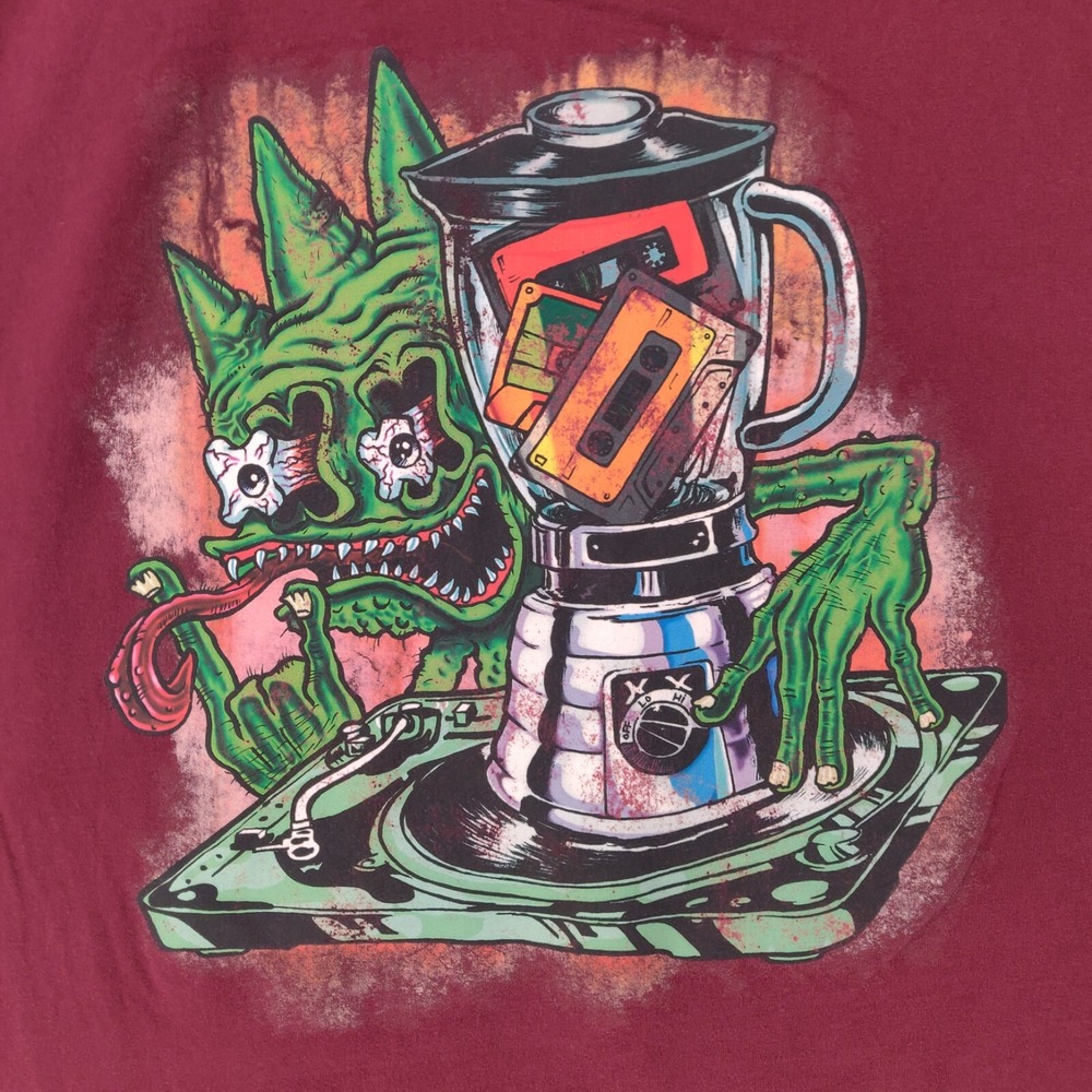 Cult Of Individuality T Shirt Mens 2XL XXL Red Short Sleeve DJ Blender Art Tee